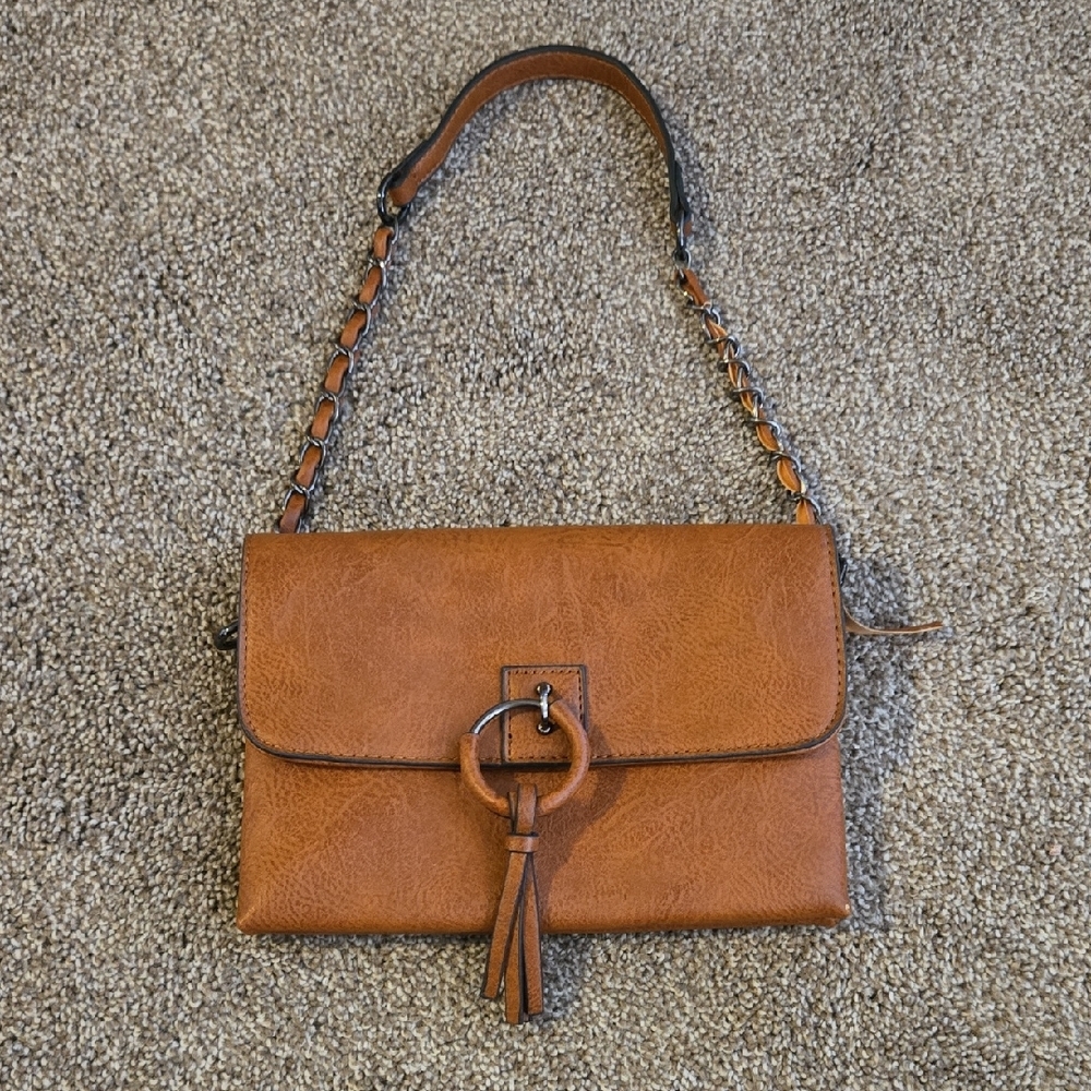 Sam‎ & Hadley Chic Brown Shoulder Bag with Chain Strap